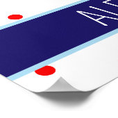 Nautisch rode witte en blauwe zeilboot gepersonali poster (Hoek)