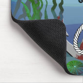 Nautisch roestgrijs anker/zeewier/schelpen/zeepaar muismat (Hoek)