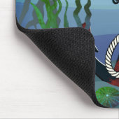 Nautisch roestzwart anker/zeewier/schelp/zeepaard muismat (Hoek)