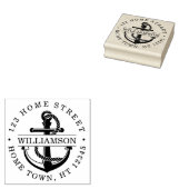 Nautisch Rond Anker Retouradres Rubberstempel (Gestempeld)