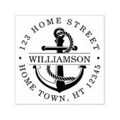 Nautisch Rond Anker Retouradres Zelfinktende Stempel (Design)