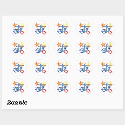 Nautisch Ronde Sticker (Vel)