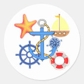 Nautisch Ronde Sticker (Voorkant)