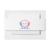 Nautisch rood blauw kreeft crest monogram uitnodigingen wikkel (Voorkant Voorbeeld)