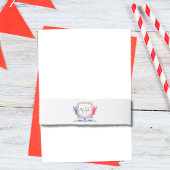 Nautisch rood blauw kreeft crest monogram uitnodigingen wikkel