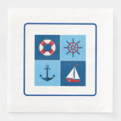 nautisch rood en blauw servet (Voorkant)