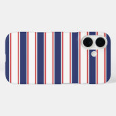 Nautisch rood en marine blauwe strepen Case-Mate iPhone case (Achterkant (horizontaal))