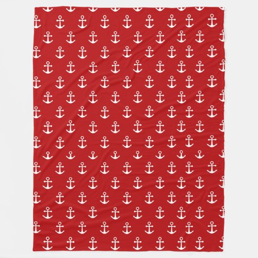 nautisch rood fleece deken (Voorkant)