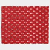 nautisch rood fleece deken (Voorkant (Horizontaal))