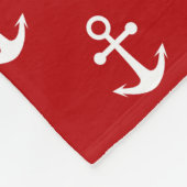 nautisch rood fleece deken (Hoek)