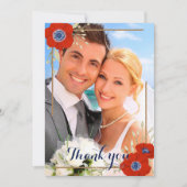 Nautisch Rood Wit Blauw Anemonen 📸Foto Dank u Bedankkaart (Voorkant)