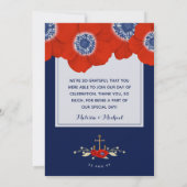 Nautisch Rood Wit Blauw Anemonen 📸Foto Dank u Bedankkaart (Achterkant)