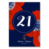 Nautisch Rood Wit & Blauw Cascading Rood Anemonen Kaart (Voorkant)