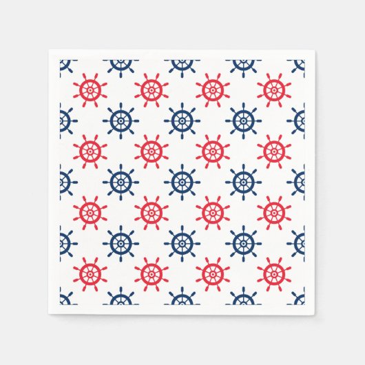 Nautisch rood wit blauw plezier patriottische vier servet (Voorkant)