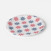 Nautisch rood wit blauw plezier viering papieren bordje (Gekanteld)
