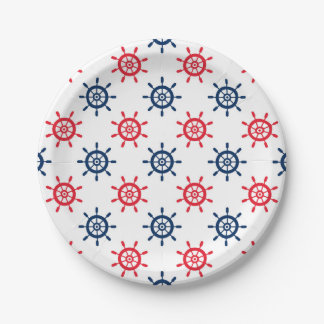 Nautisch Rood Wit Blauw Plezierige Viering Papieren Bordje