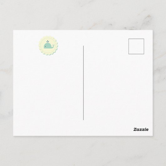 Nautisch rood, wit en blauw Baby shower Briefkaart (Achterkant)