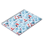 Nautisch rood wit en blauw patroon notitieboek (Linkerzijde)