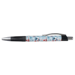 Nautisch rood wit en blauw patroon pen