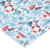 Nautisch rood wit en blauw patroon tafelkleed (Gekanteld)