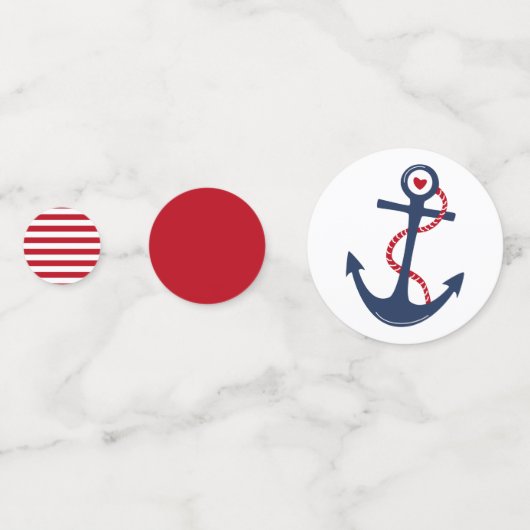 Nautisch Rood Wit Navy Baby shower Verjaardagsfees Confetti (Voorkanten)