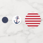Nautisch Rood Wit Navy Baby shower Verjaardagsfees Confetti (Achterkanten)