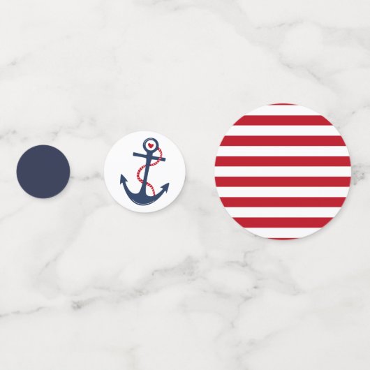 Nautisch Rood Wit Navy Baby shower Verjaardagsfees Confetti (Achterkanten)