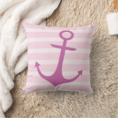 nautisch roze anker Sierkussen (Deken)