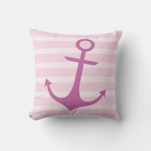 nautisch roze anker Sierkussen