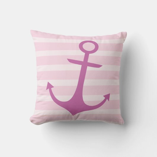 nautisch roze anker Sierkussen (Voorkant)