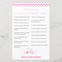 Nautisch roze Baby shower Game PRINED