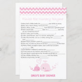 Nautisch roze Baby shower Game PRINED (Voorkant / Achterkant)