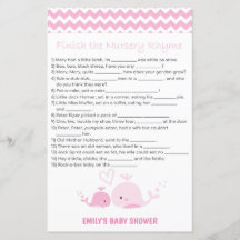 Nautisch roze Baby shower Game PRINED