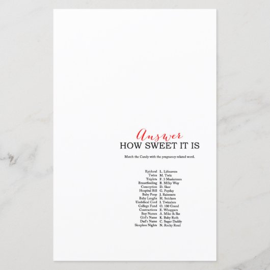 Nautisch roze Baby shower Game PRINED (Achterkant)