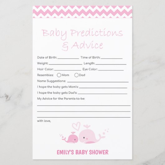 Nautisch roze Baby shower Game PRINED (Voorkant)