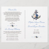 Nautisch Roze Blush Blauwe Bloem Anker Programma Flyer (Voorkant)