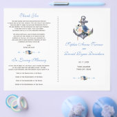 Nautisch roze blush blauwe bloemankerprogramma flyer (Enkel)