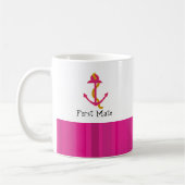 Nautisch roze bootanker koffiemok (Links)