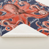 Nautisch  roze octopus Zee creatie Sherpa Deken (3/4)