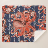 Nautisch  roze octopus Zee creatie Sherpa Deken (Voorkant (horizontaal))