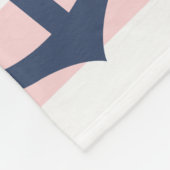 Nautisch roze strop blauw ankerpatroon fleece deken (Hoek)