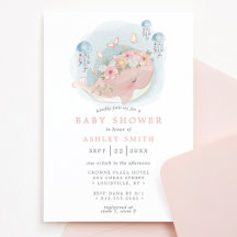 Nautisch Roze Walvis Kwallen Meisje Baby Shower