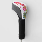 Nautisch Roze Wit Marine Zeepaardje Golfheadcover (Schuin)