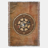 Nautisch Rustiek Kompas Deken (Voorkant Verticaal)