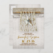 Nautisch rustiek strand save the date briefkaarten (Voorkant / Achterkant)