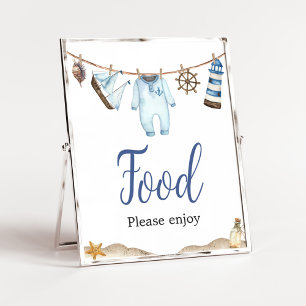 Nautisch Sailor Ahoy Baby shower eten Poster