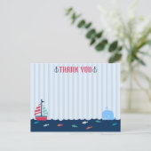 Nautisch / Sailor Theme Blank Dank u Briefkaart (Staand voorkant)