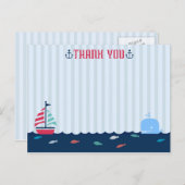 Nautisch / Sailor Theme Blank Dank u Briefkaart (Voorkant / Achterkant)