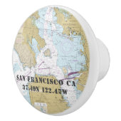 Nautisch San Francisco CA Latitude-diagram Keramische Knop (Rechts)