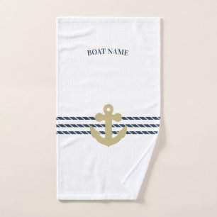 Nautisch scheepsanker, touw bad handdoek